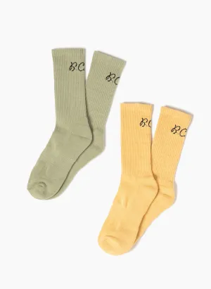 2-Pack Socks Seagrass/Summer Yellow