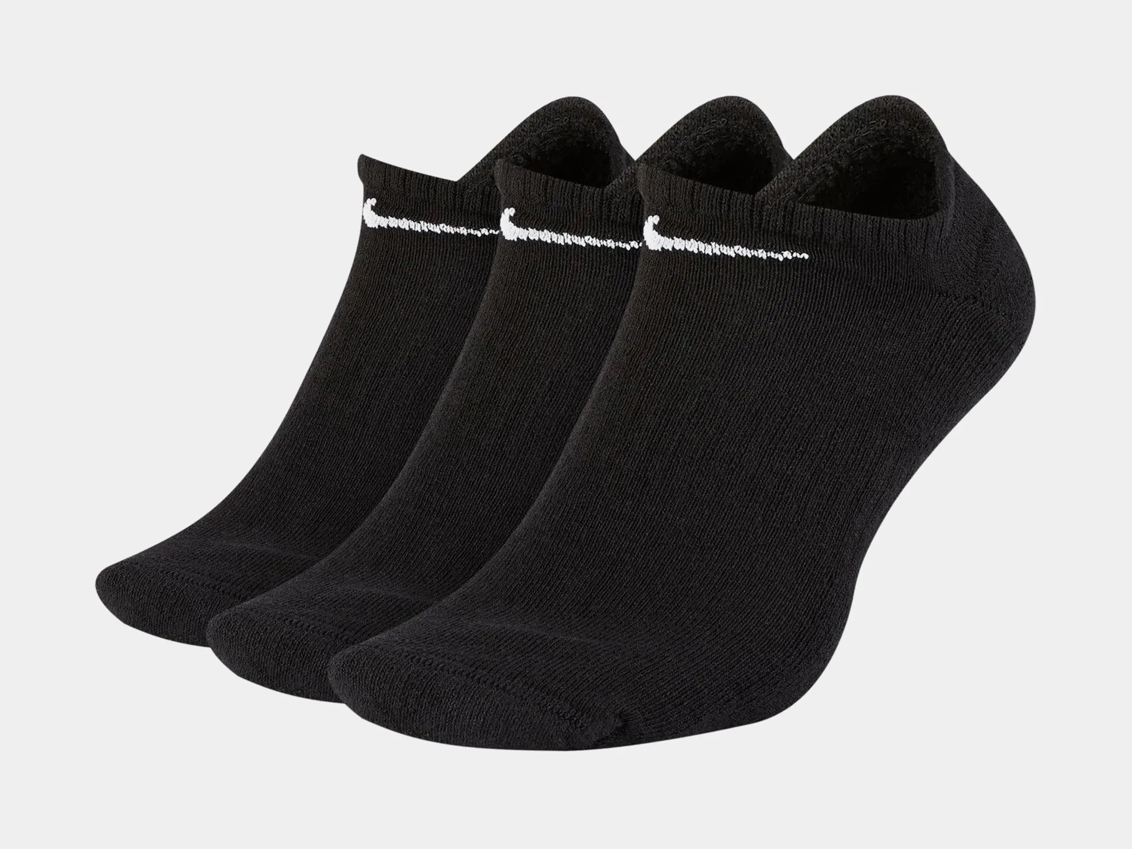 3 Pack Everyday No Show Mens Socks (Black)