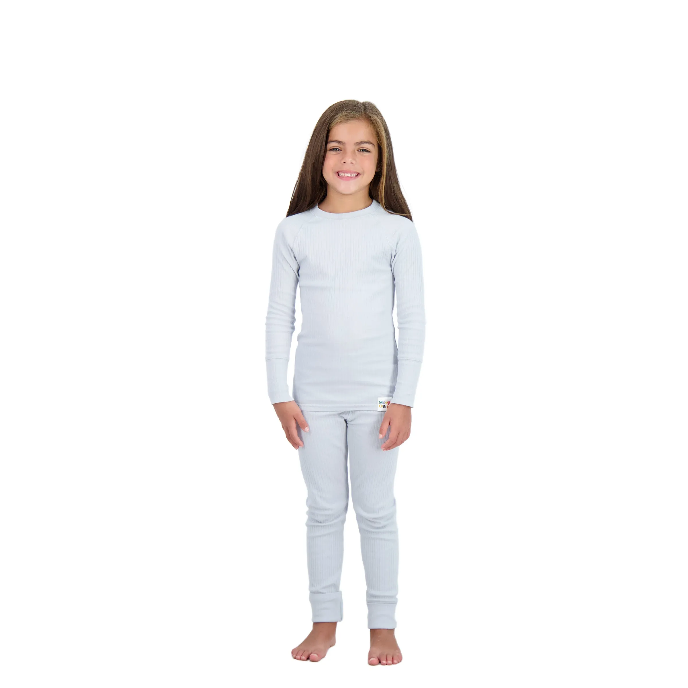 4-Piece 100% Organic Cotton Rib Knit Pajama Sets for Boys & Girls, Green & Gray