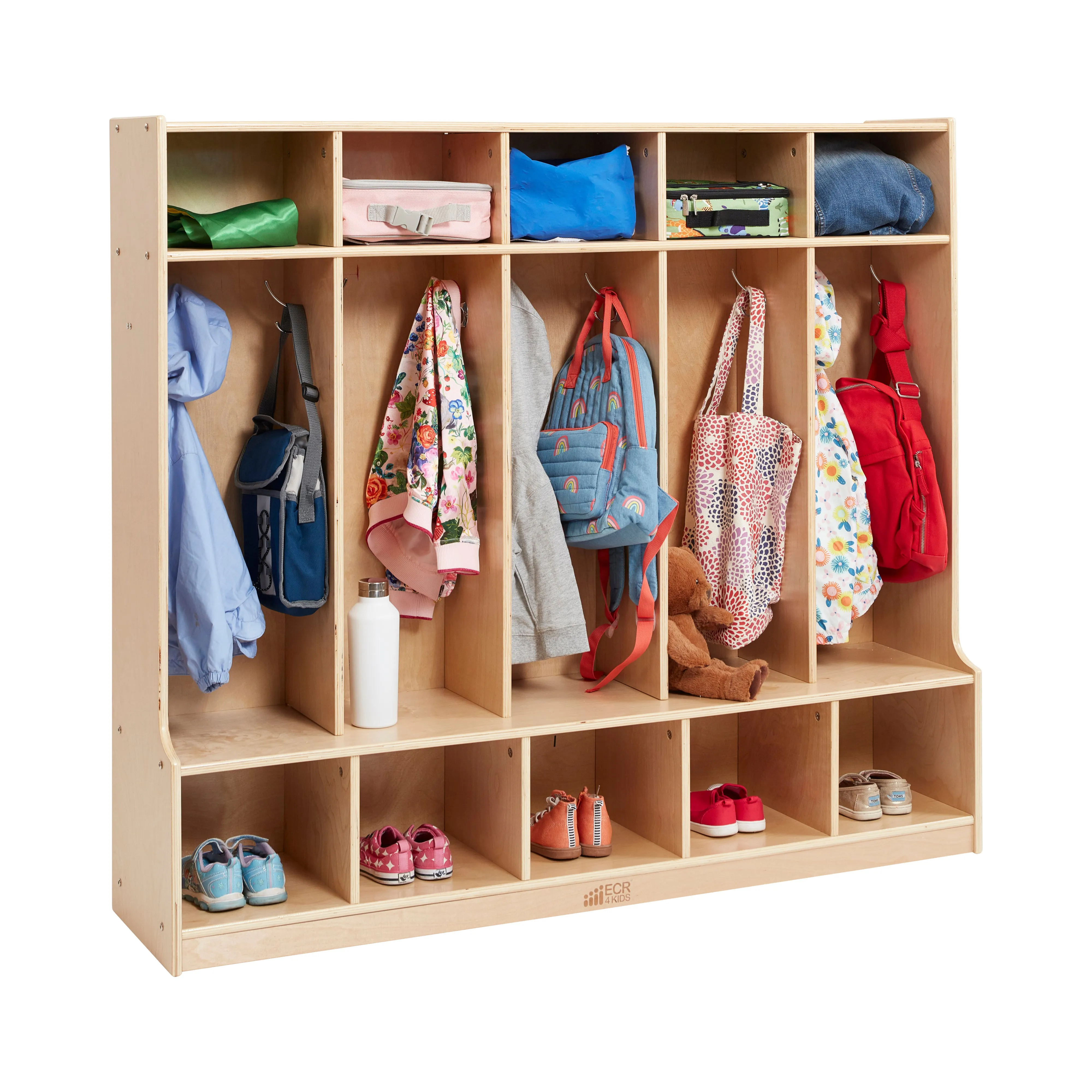 5-Section Coat Locker with Bench