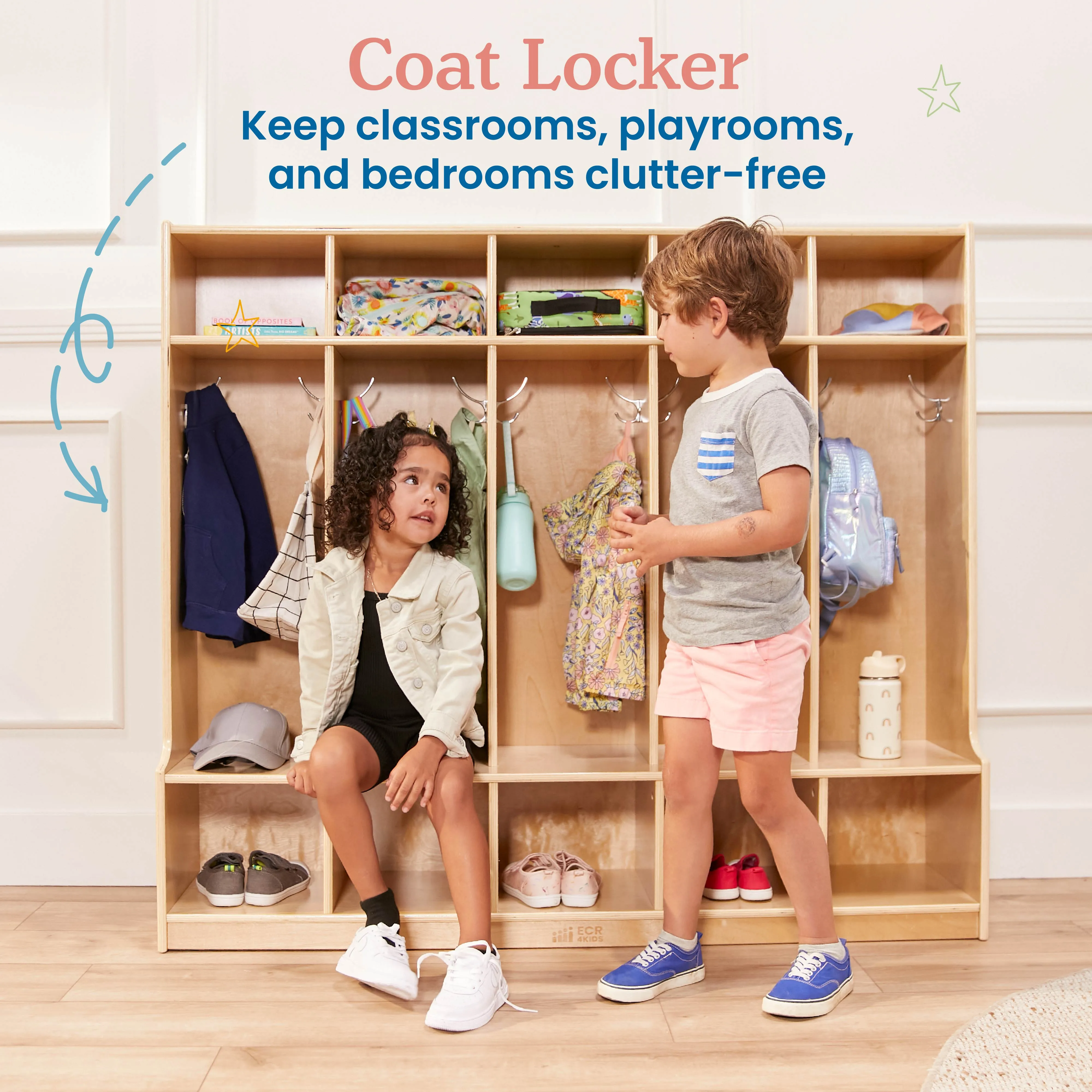 5-Section Coat Locker with Bench