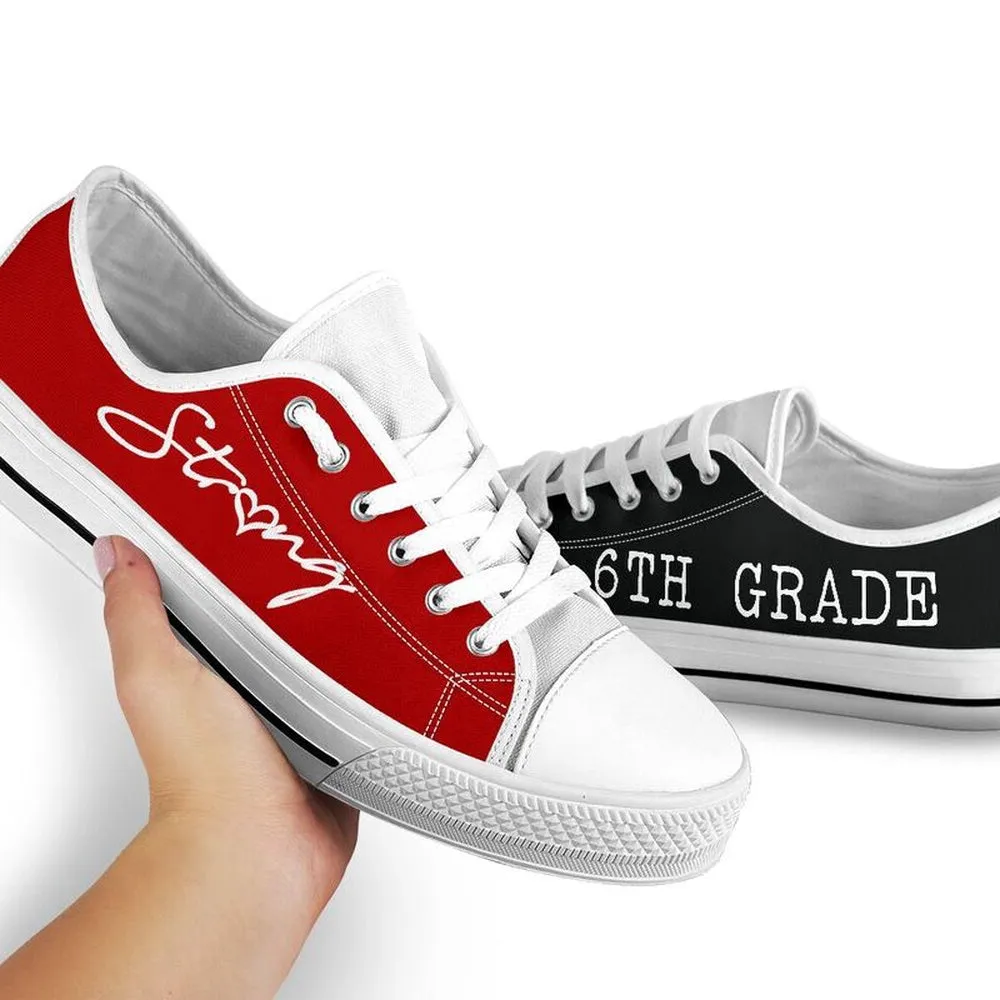 6Th Grade Strong Red Black Shoes, Teacher Shoes, Low Top Sneakers