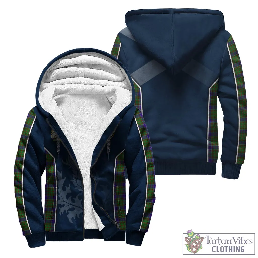 Adam Tartan Sherpa Hoodie with Family Crest and Scottish Thistle Vibes Sport Style