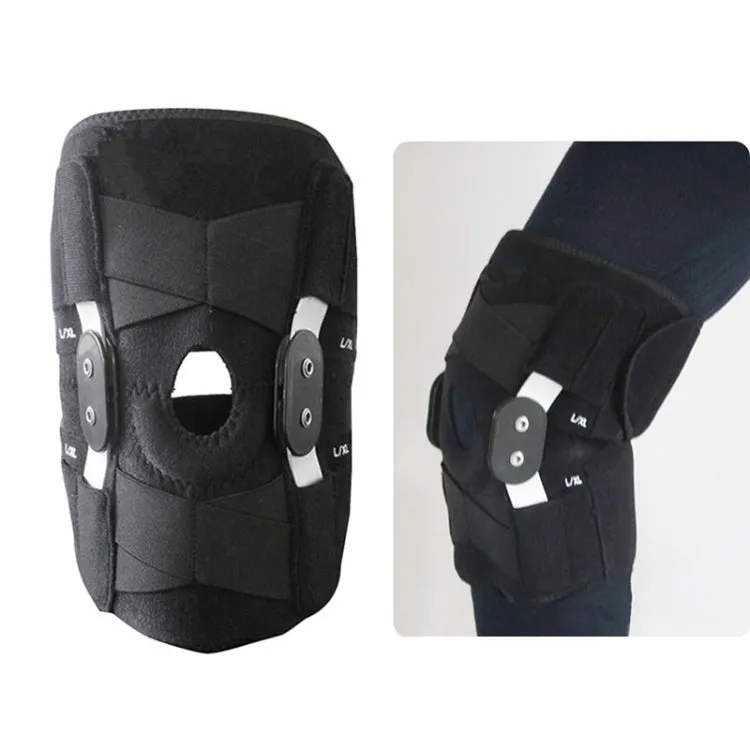 Adjustable Paste Type Breathable Sports Knee Protector with Aluminum Bracket(Black)