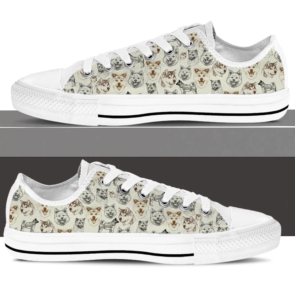 Akita Low Top Shoes - Lowtop Casual Shoes Gift For Adults, Dog Printed Shoes, Canvas Shoes For Men, Women