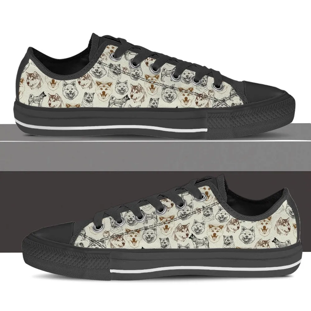 Akita Low Top Shoes - Lowtop Casual Shoes Gift For Adults, Dog Printed Shoes, Canvas Shoes For Men, Women