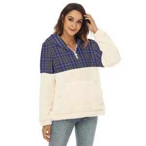 Alexander of Menstry Tartan Women's Borg Fleece Hoodie With Half Zip