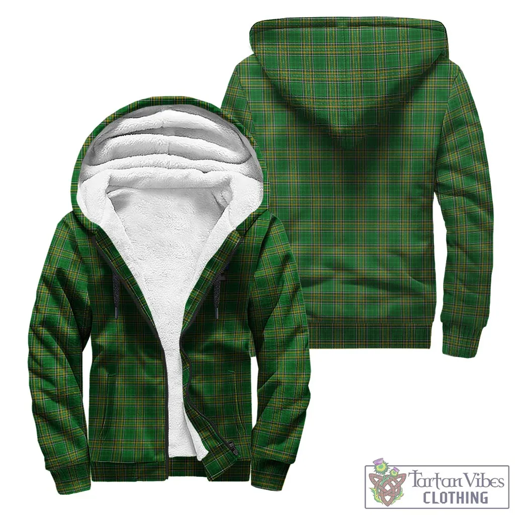 Alleet Irish Clan Tartan Sherpa Hoodie with Coat of Arms