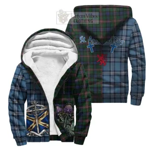 Allison Tartan Sherpa Hoodie Happy St. Andrew's Day Half Tartan Style