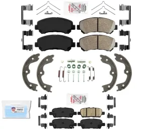 AmeriBRAKES Ceramic Brake Pads Parking Shoes Fits for 2009-2018 Nissan Maxima