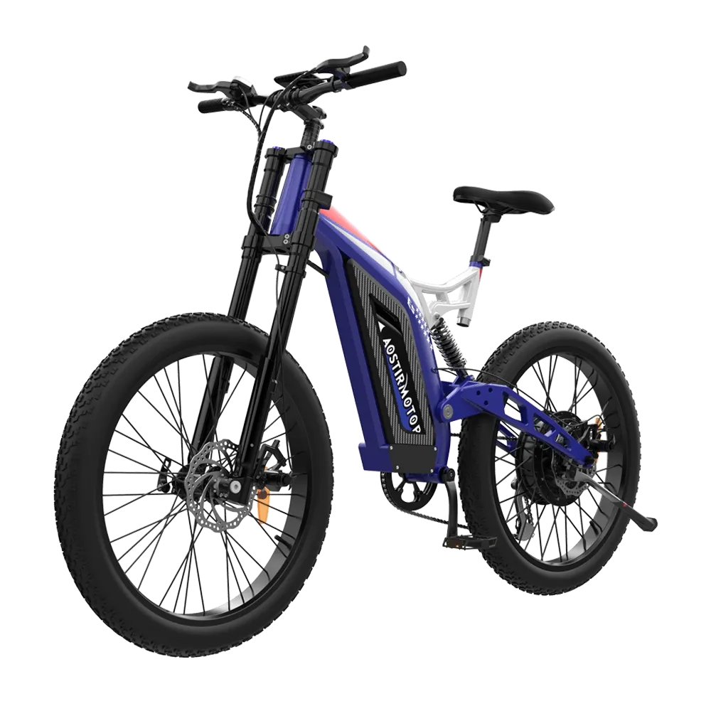 Aostirmotor Big Front Fork 1500W Electric Bike S17 | 1500W Brushless Motor | 48V 17.5Ah Lithium Battery | 79 lbs Weight