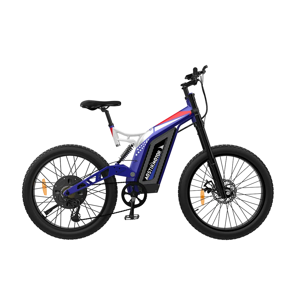 Aostirmotor Big Front Fork 1500W Electric Bike S17 | 1500W Brushless Motor | 48V 17.5Ah Lithium Battery | 79 lbs Weight