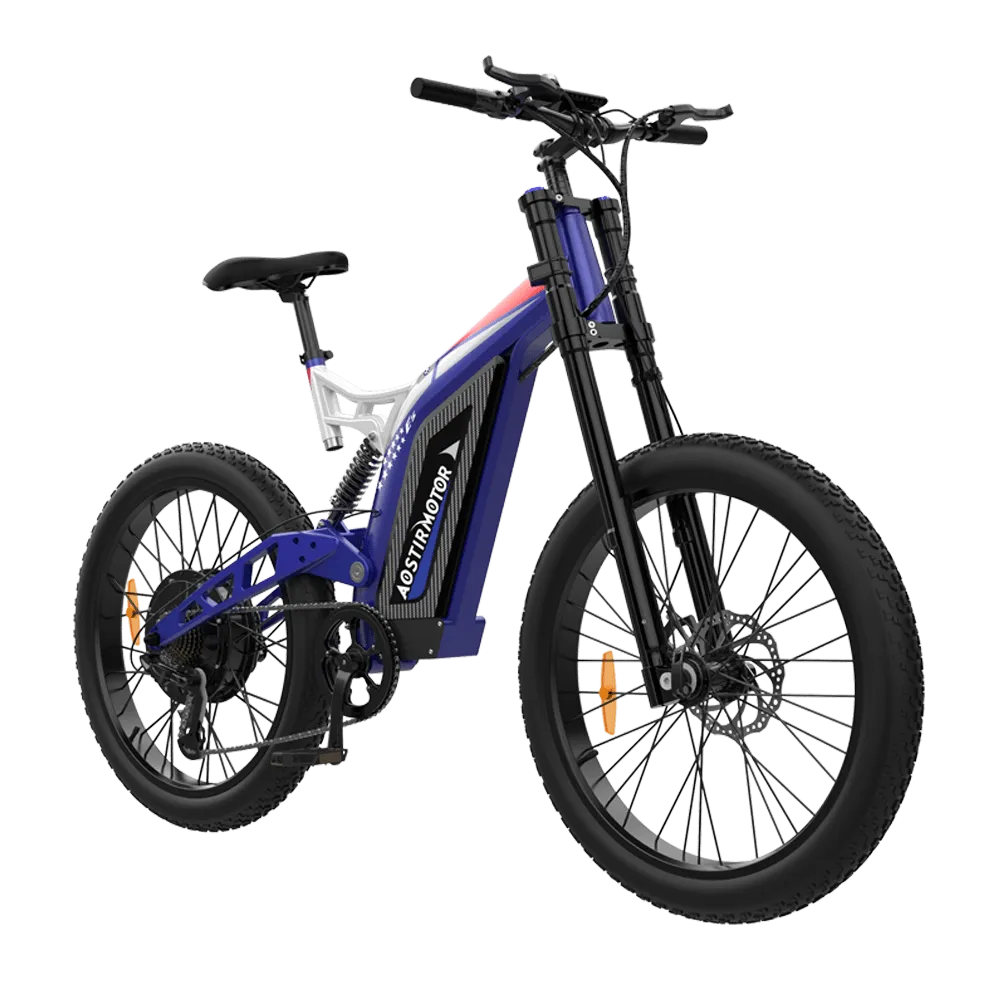 Aostirmotor Big Front Fork 1500W Electric Bike S17 | 1500W Brushless Motor | 48V 17.5Ah Lithium Battery | 79 lbs Weight