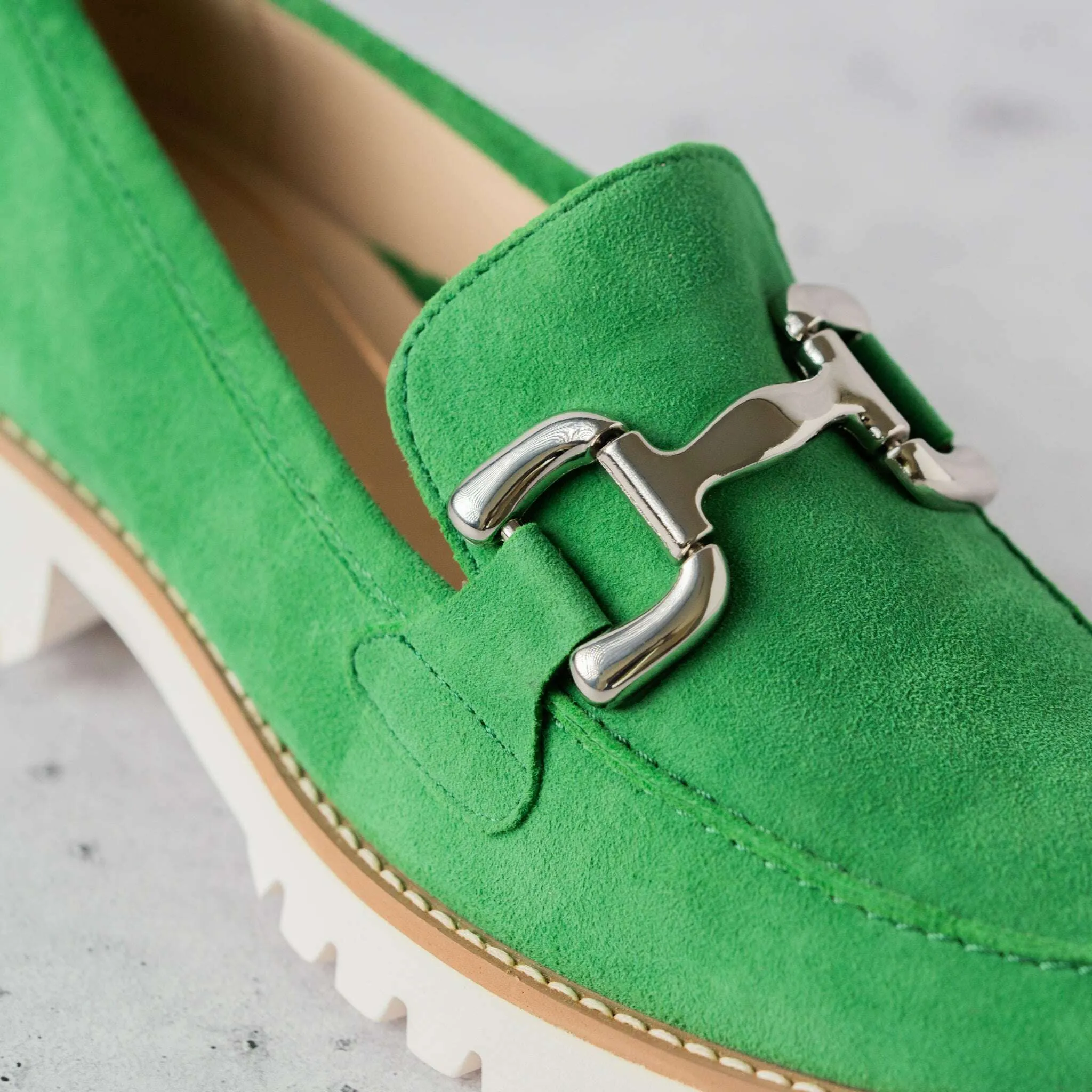 ARA - 31237 Kiana Loafer - Green & Pink Suede