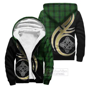 Arthur Highland Tartan Sherpa Hoodie with Family Crest and Celtic Symbol Style