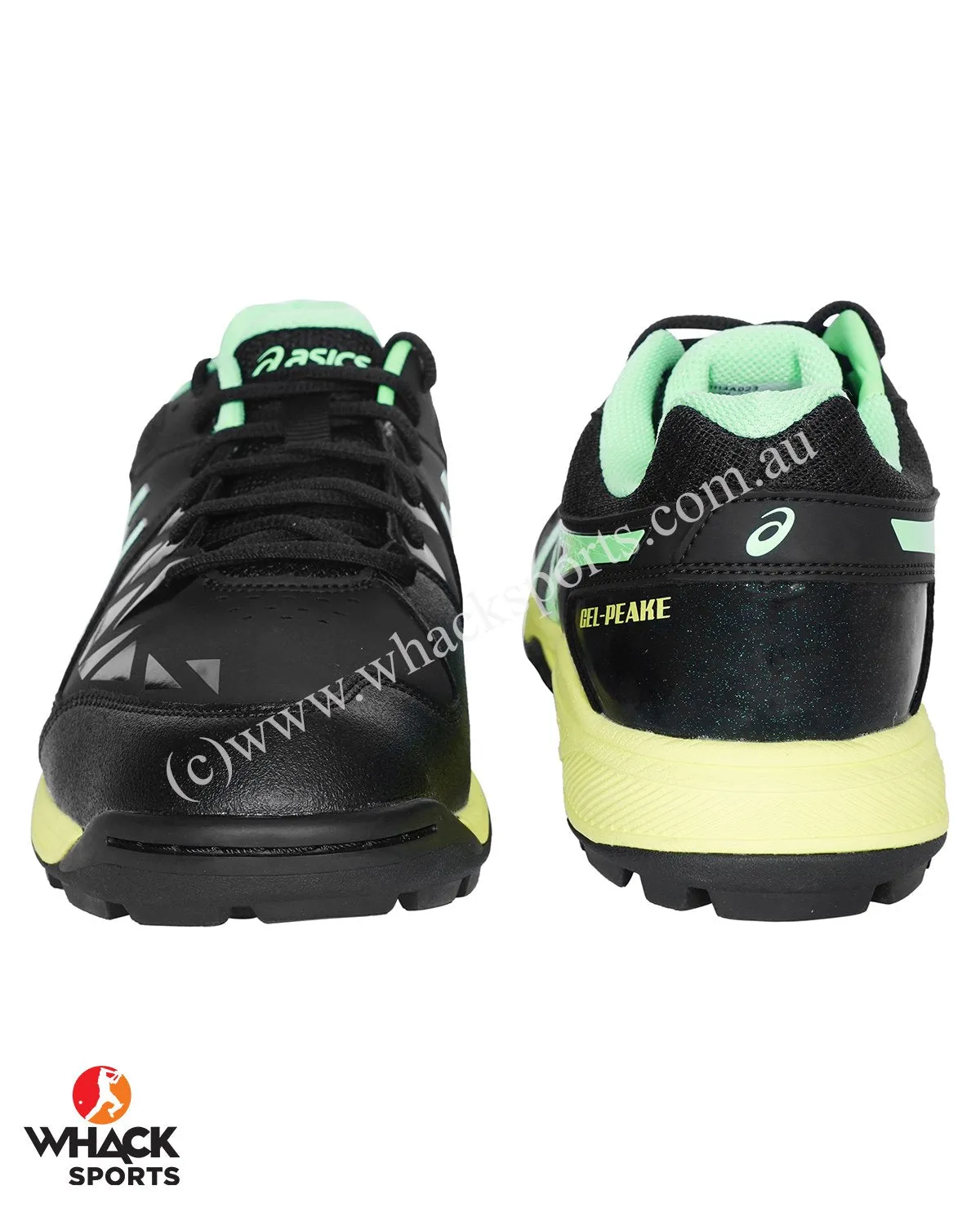 ASICS Gel Peake 5 - Rubber Cricket Shoes - Black/Lime