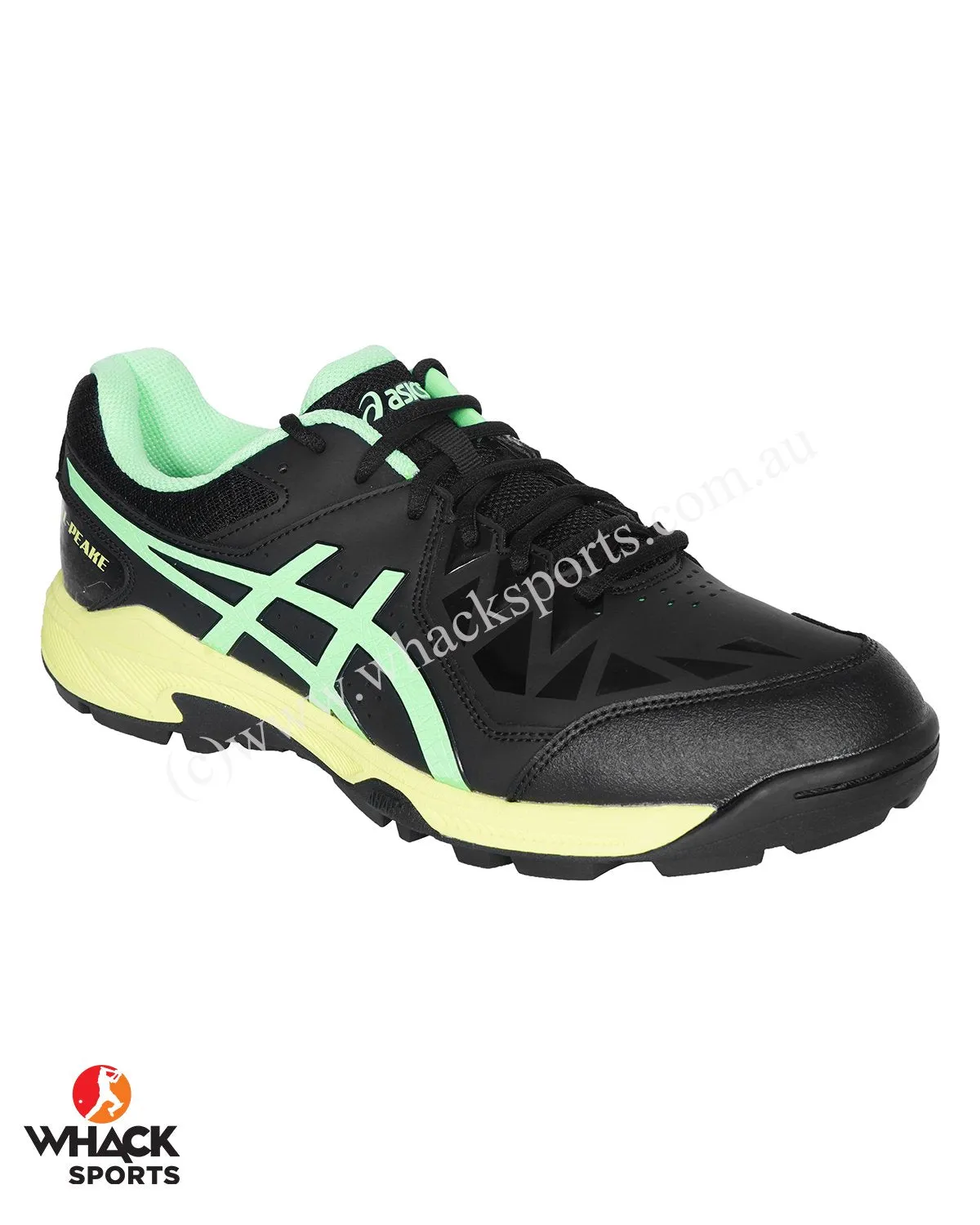 ASICS Gel Peake 5 - Rubber Cricket Shoes - Black/Lime