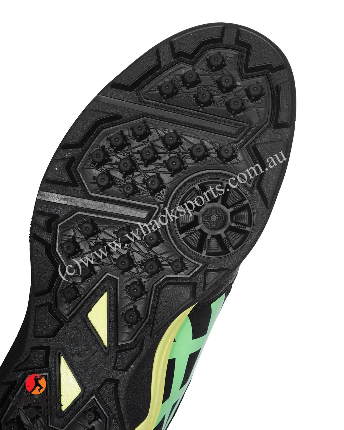 ASICS Gel Peake 5 - Rubber Cricket Shoes - Black/Lime