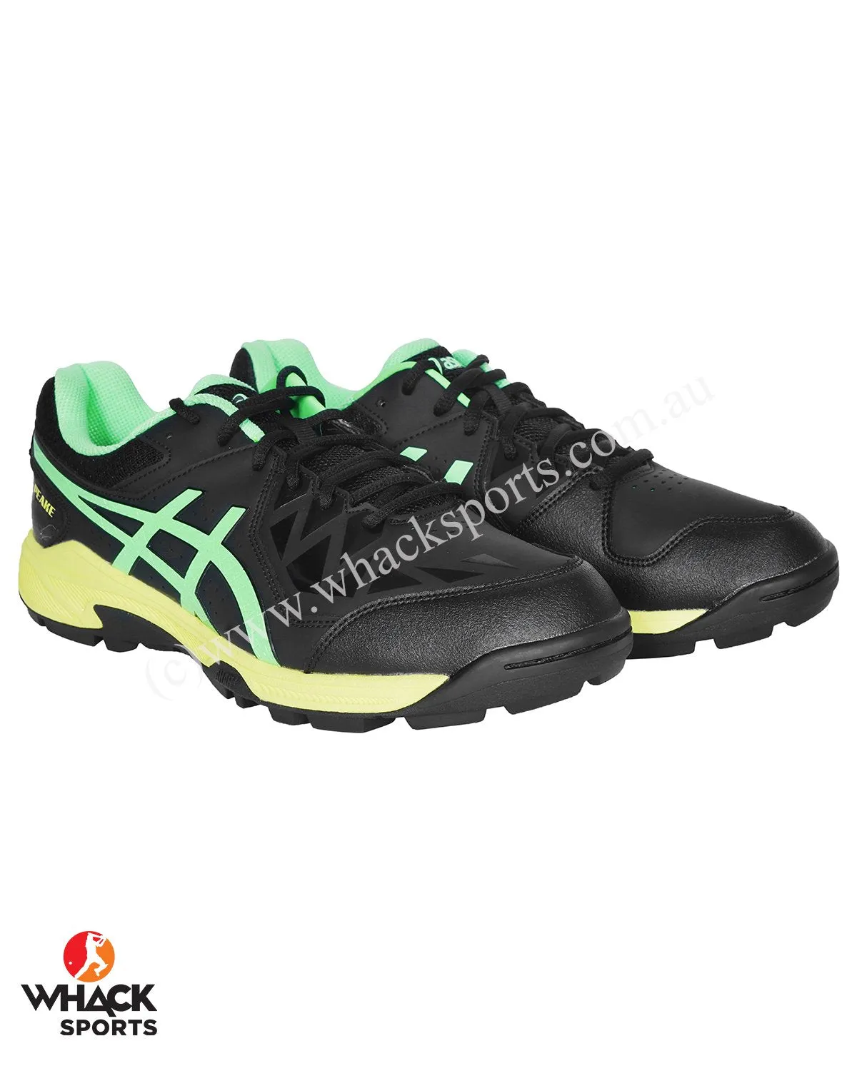 ASICS Gel Peake 5 - Rubber Cricket Shoes - Black/Lime