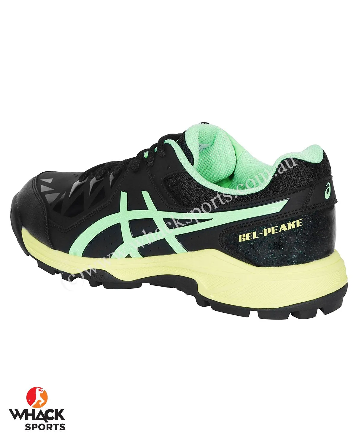 ASICS Gel Peake 5 - Rubber Cricket Shoes - Black/Lime