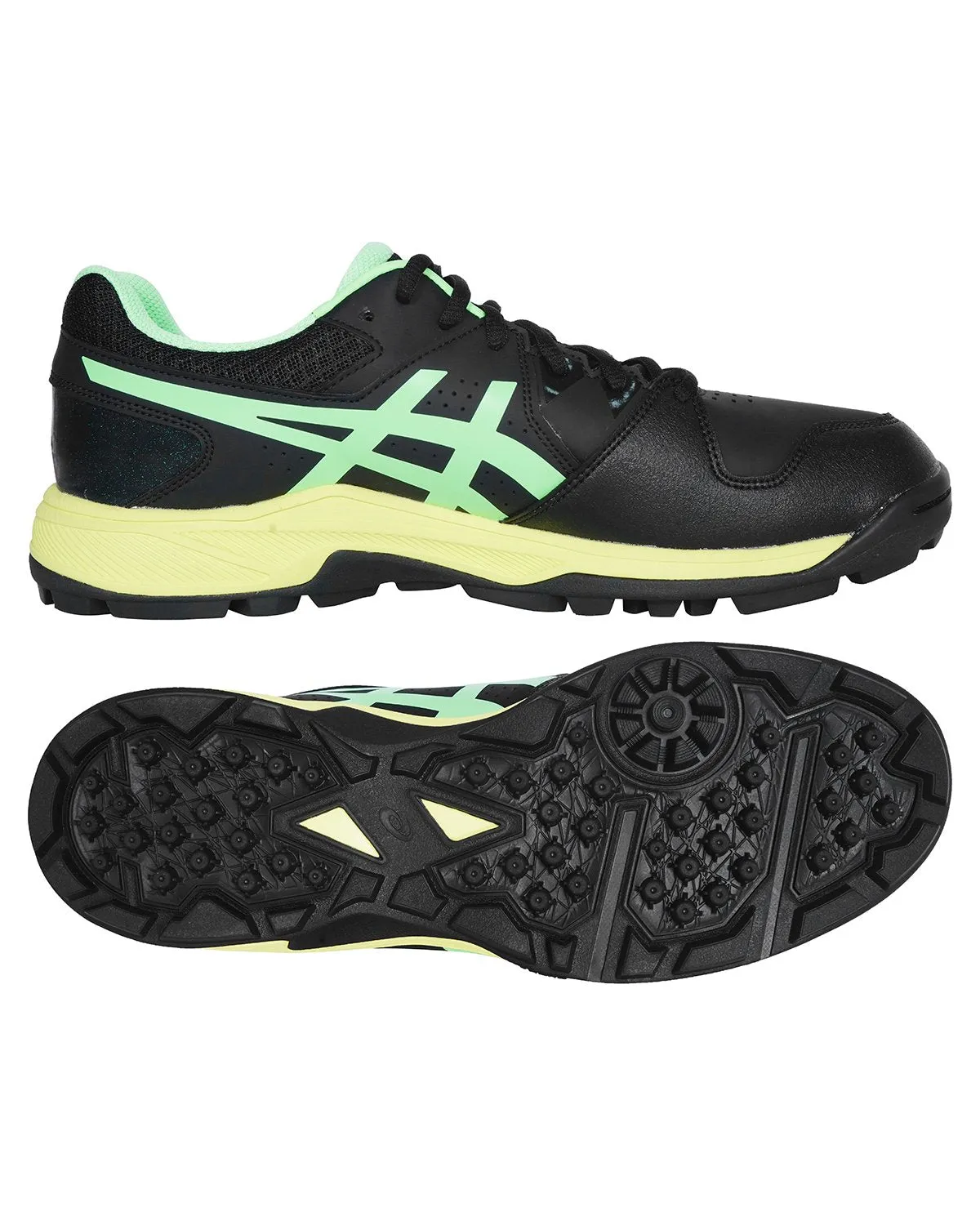 ASICS Gel Peake 5 - Rubber Cricket Shoes - Black/Lime