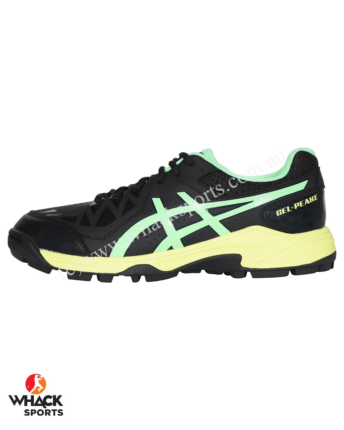 ASICS Gel Peake 5 - Rubber Cricket Shoes - Black/Lime