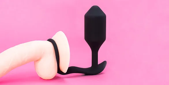 B-Vibe Vibrating Snug & Tug Cock Ring & Anal Plug