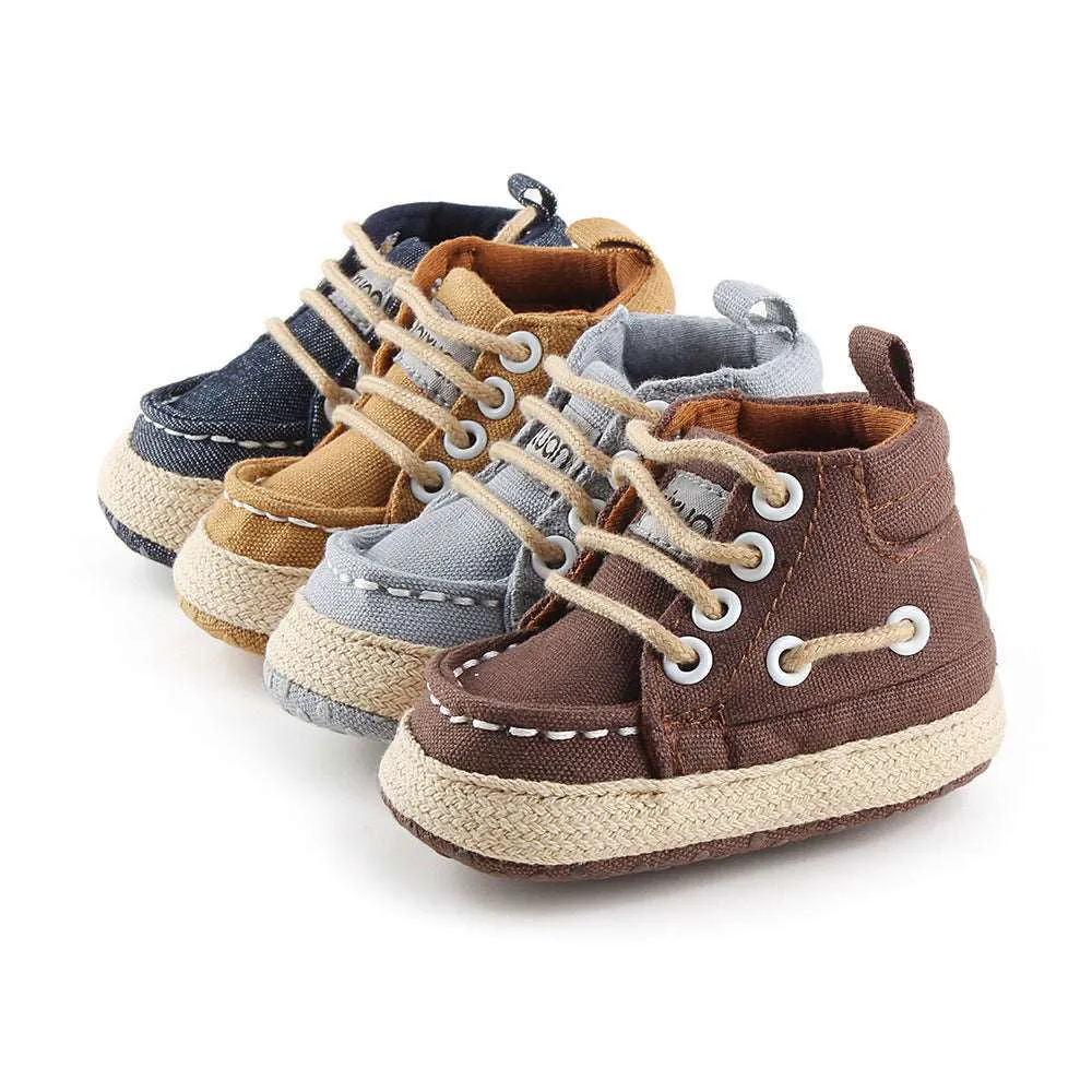 Baby Toddler Canvas Extra-grip High Top First Walker Shoes