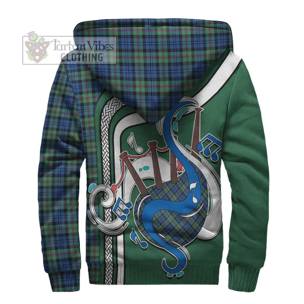 Baird Ancient Tartan Sherpa Hoodie with Epic Bagpipe Style