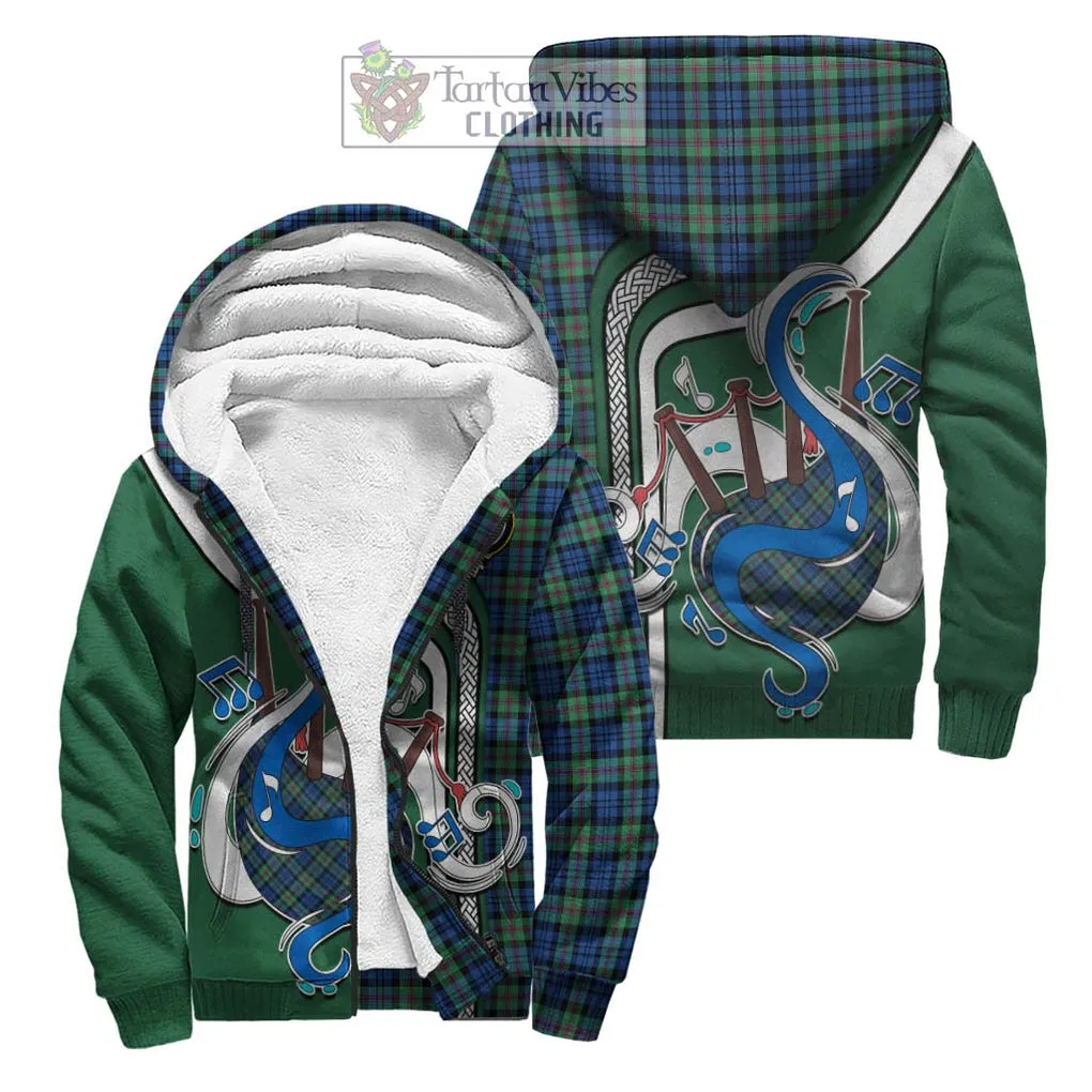 Baird Ancient Tartan Sherpa Hoodie with Epic Bagpipe Style