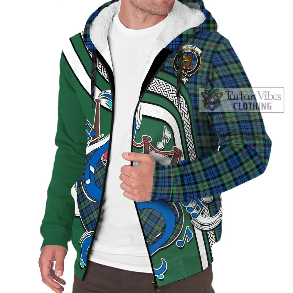 Baird Ancient Tartan Sherpa Hoodie with Epic Bagpipe Style