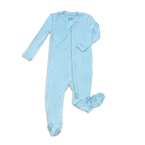 Bamboo Footies with Two Way Zipper (Sky)