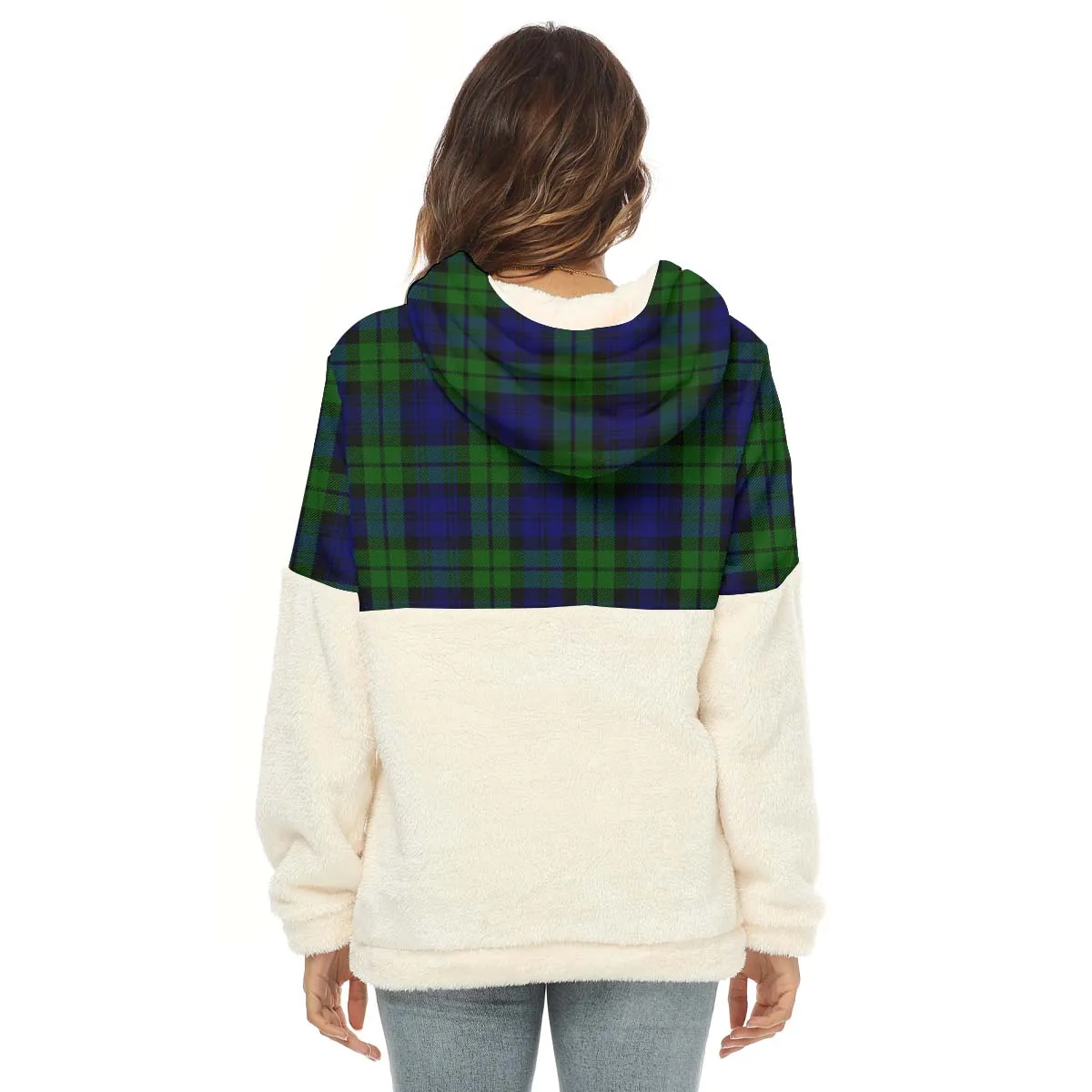 Bannatyne Tartan Women's Borg Fleece Hoodie With Half Zip