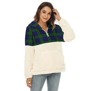 Bannatyne Tartan Women's Borg Fleece Hoodie With Half Zip