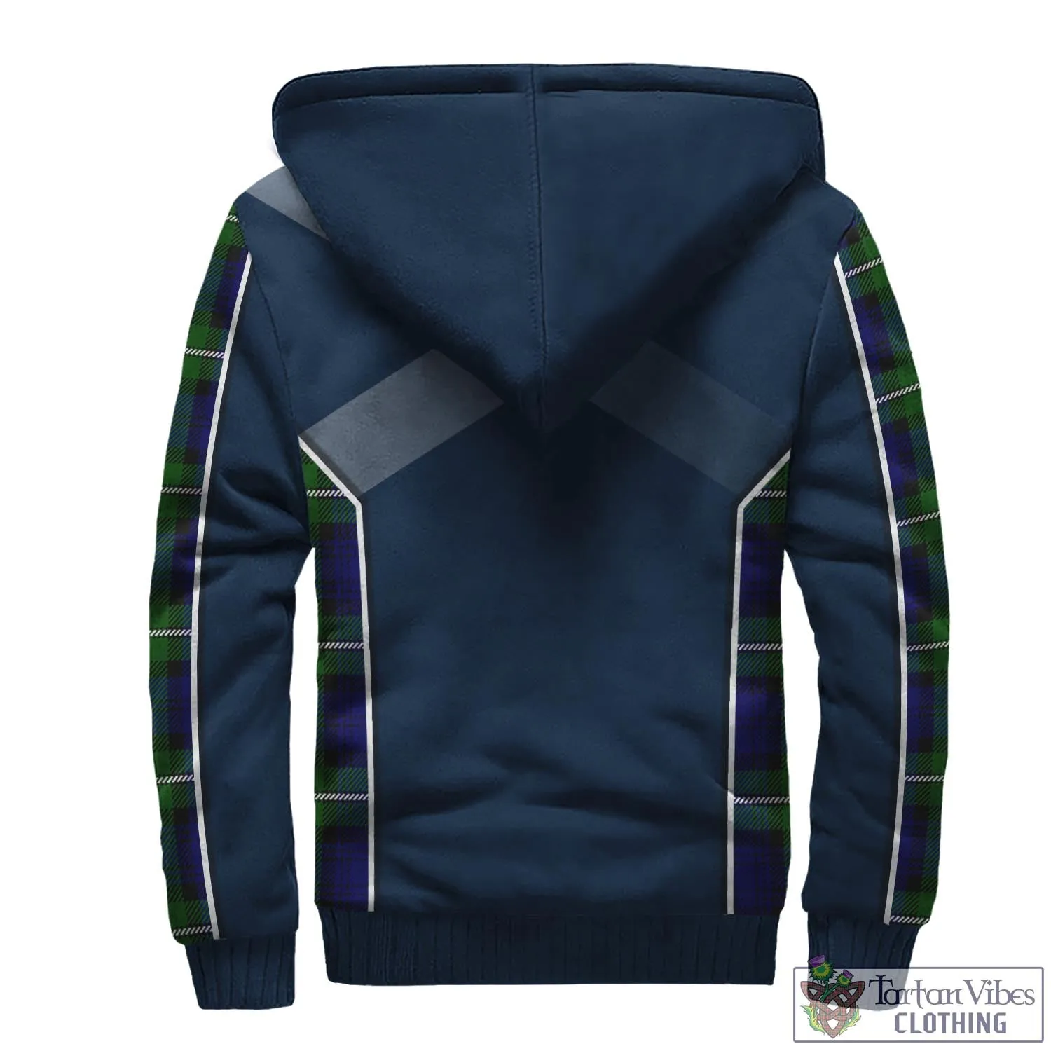 Bannerman Tartan Sherpa Hoodie with Family Crest and Lion Rampant Vibes Sport Style