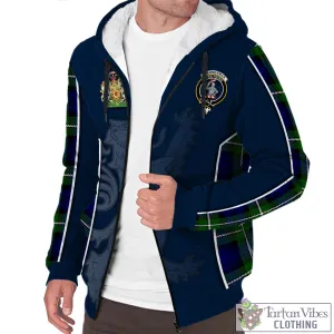 Bannerman Tartan Sherpa Hoodie with Family Crest and Lion Rampant Vibes Sport Style