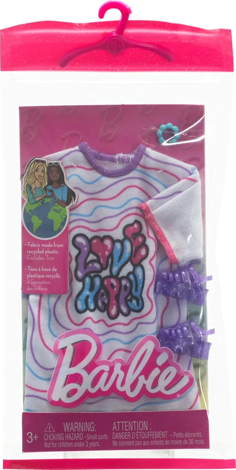 Barbie Doll Clothing, Fashion Pack With Oversized T-Shirt Dress & Accessories