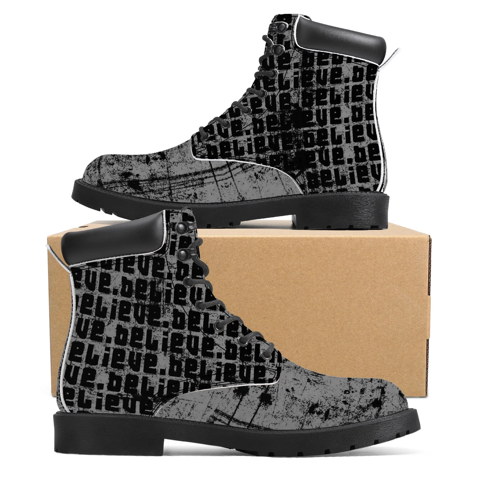 Believe-  Synthetic Leather Boots, Unisex