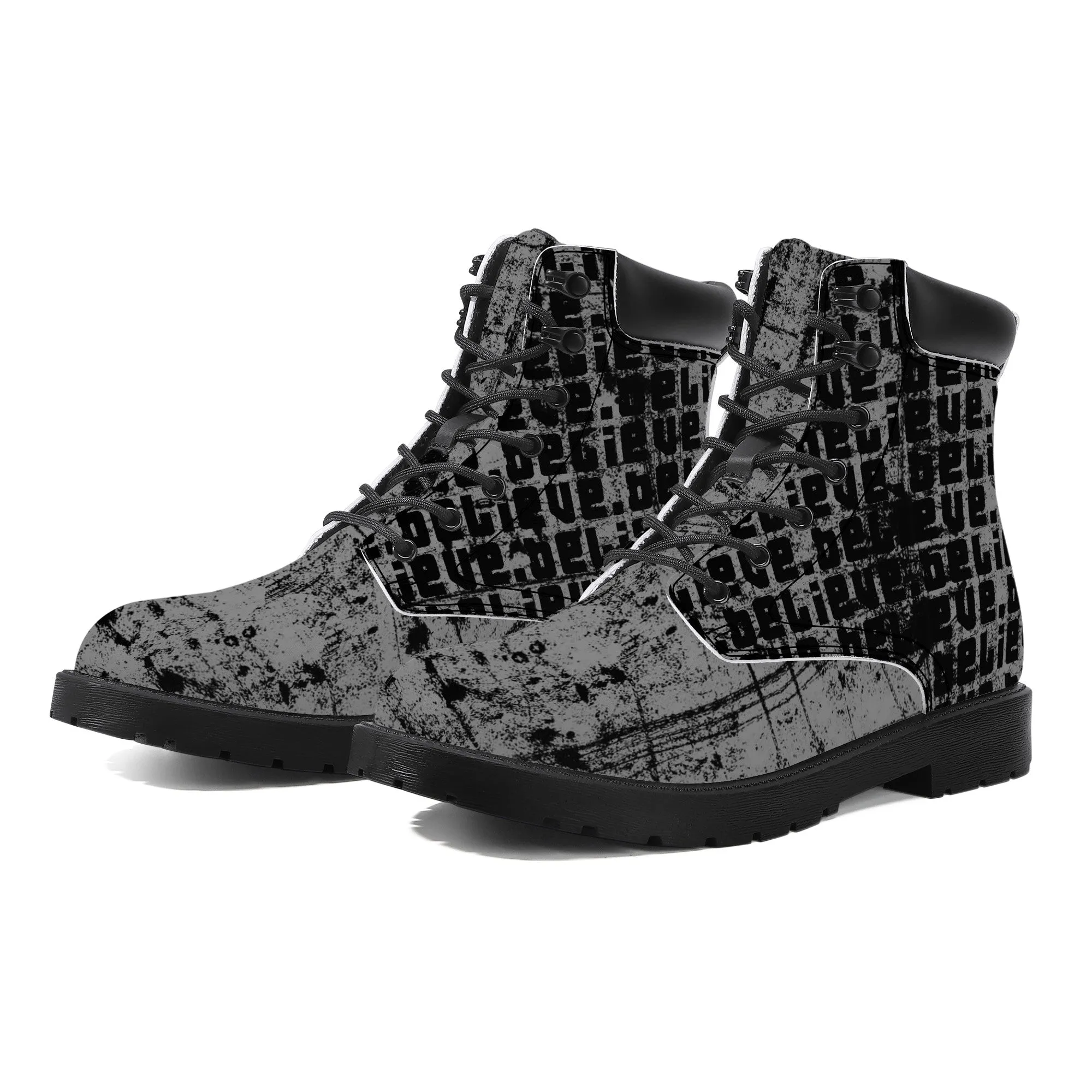 Believe-  Synthetic Leather Boots, Unisex