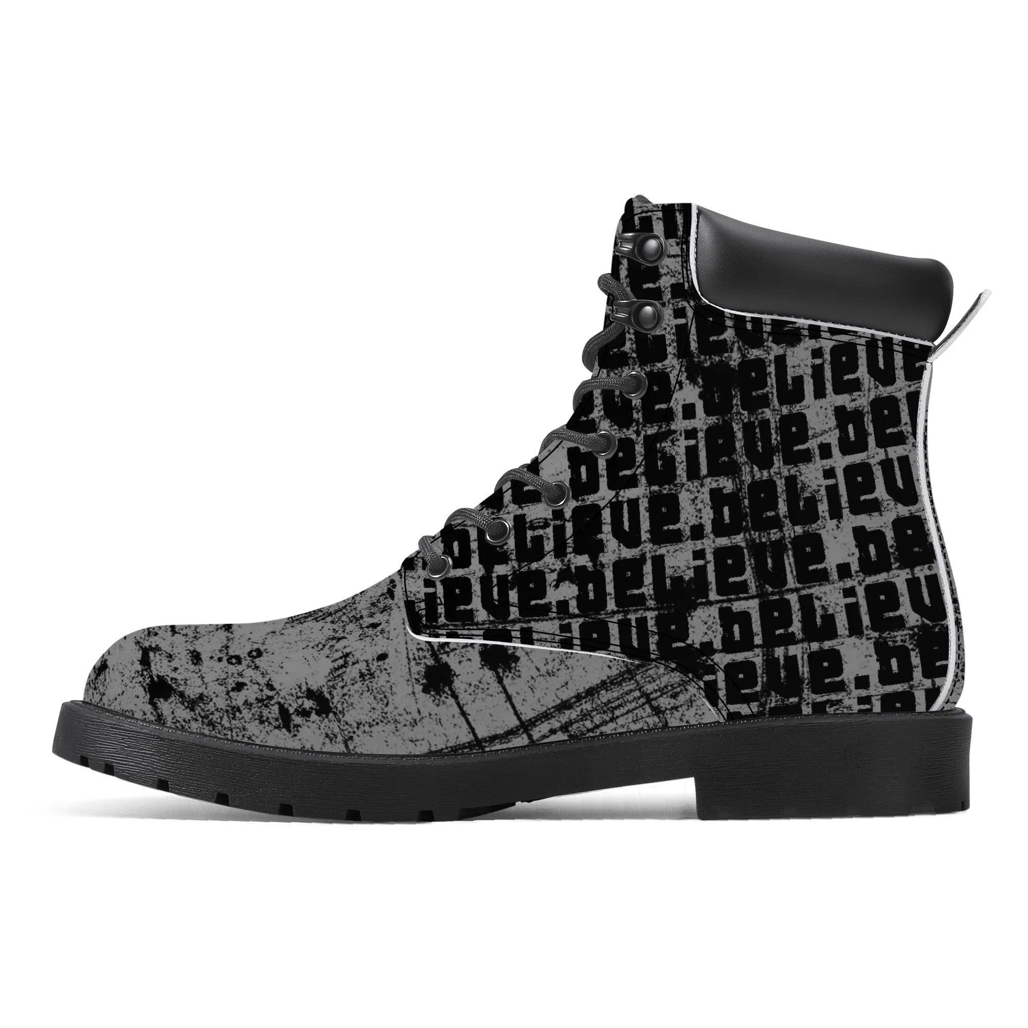 Believe-  Synthetic Leather Boots, Unisex