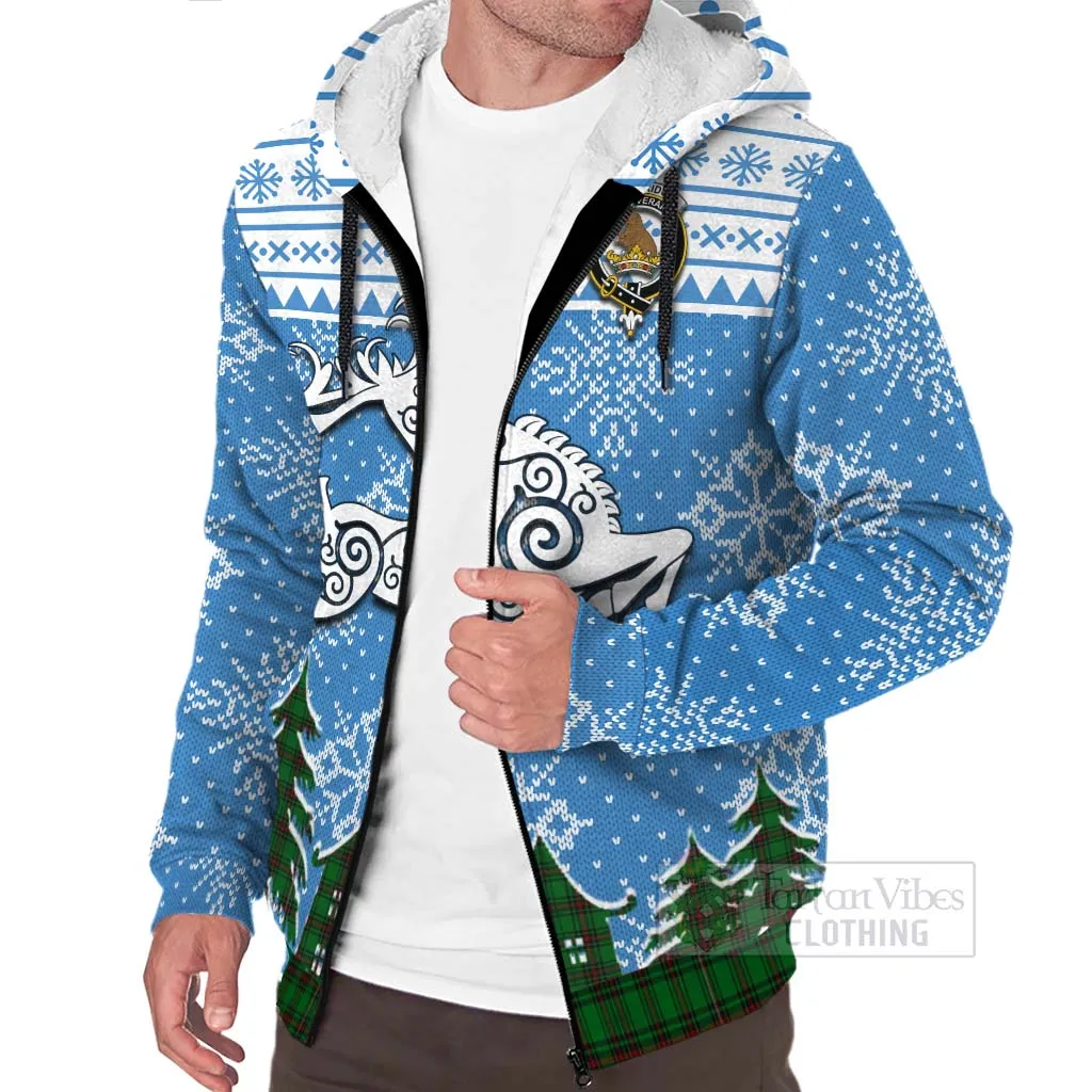 Beveridge Clan Christmas Sherpa Hoodie Celtic Reindeer Style