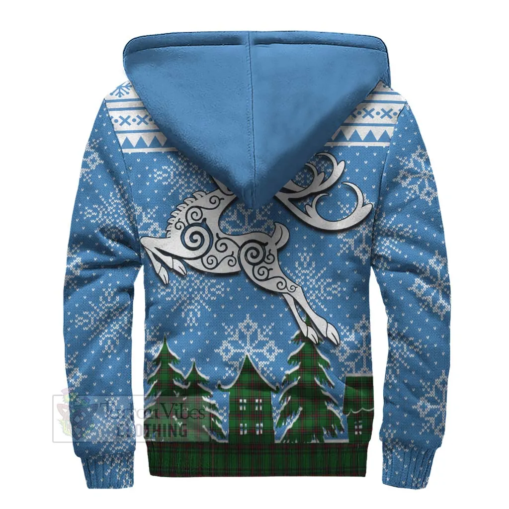 Beveridge Clan Christmas Sherpa Hoodie Celtic Reindeer Style