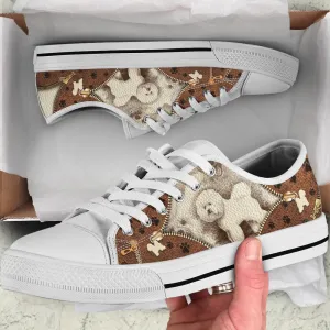 Bichon Frise Low Top Shoes - Low Top Sneaker - Dog Walking Shoes Men Women, Dog Printed Shoes, Canvas Shoes For Men, Women