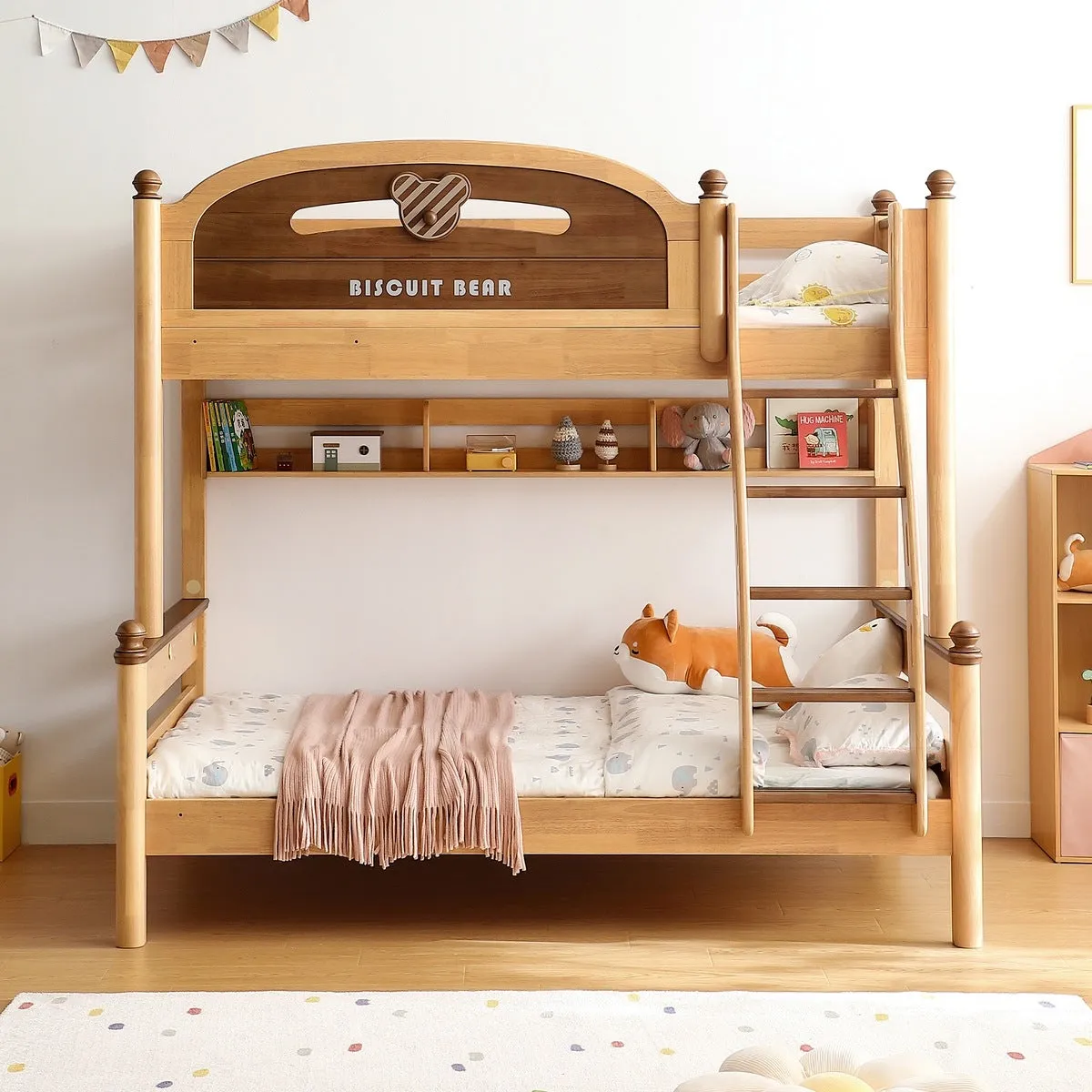 Biscuit Bear Bunk Bed With Foam Mattress for Children