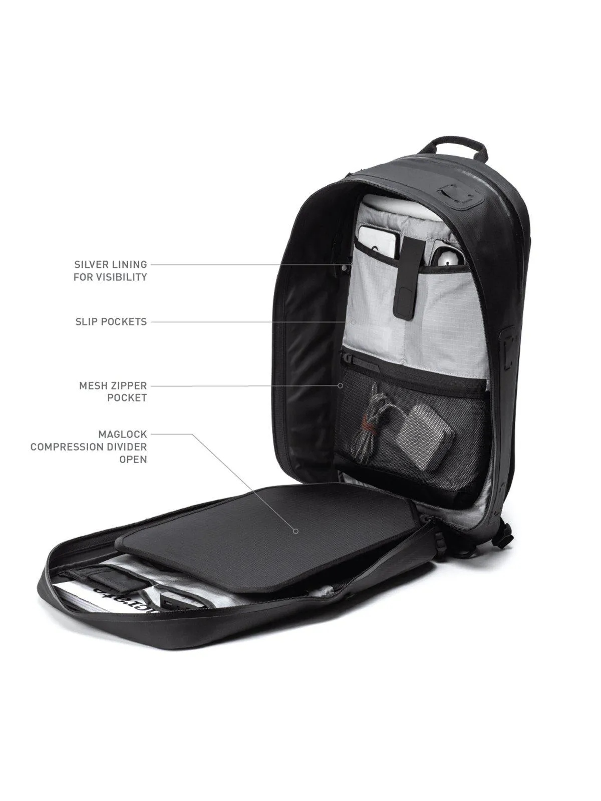 Black Ember Citadel R2 Minimal Backpack Jet Black