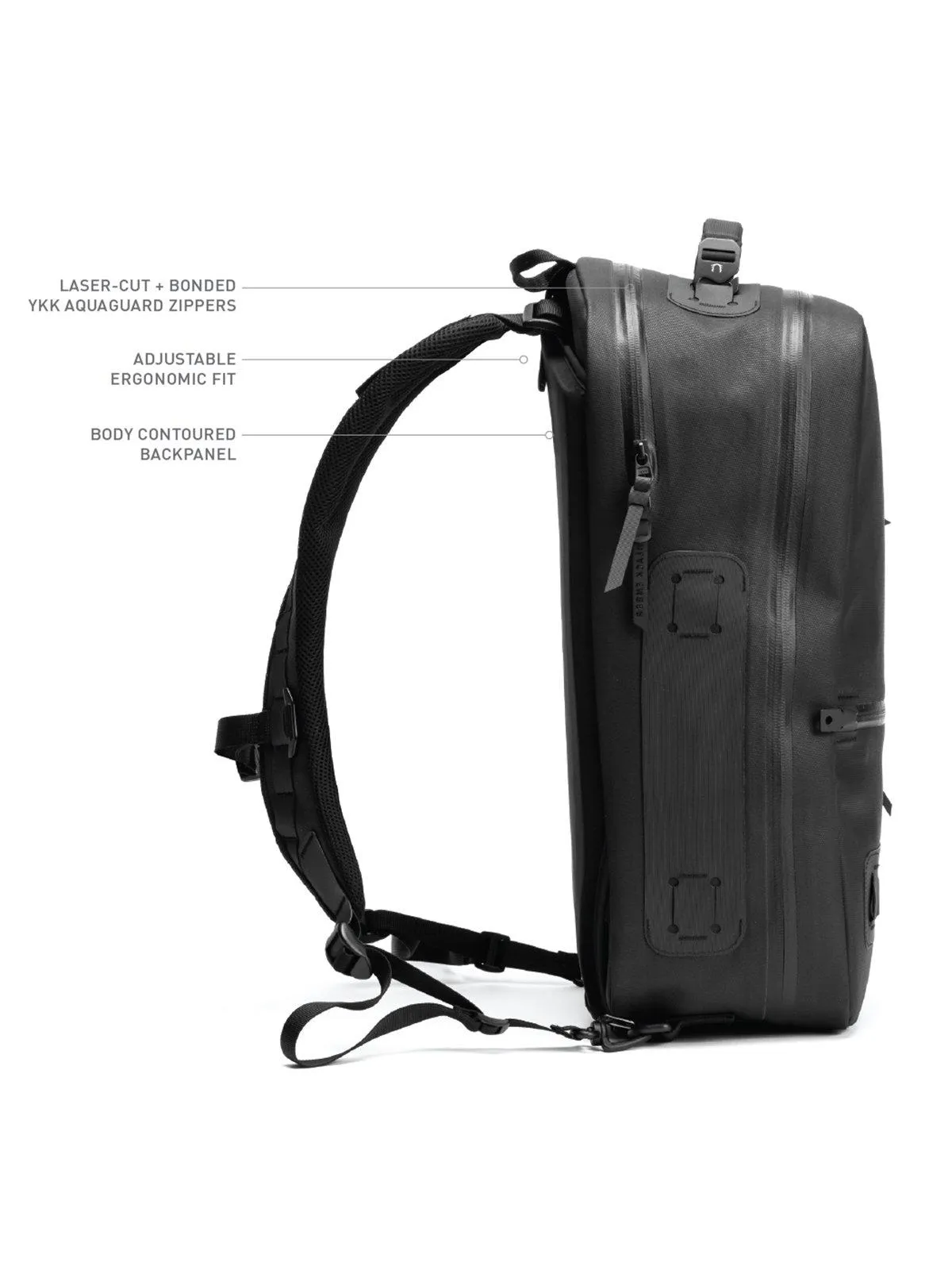 Black Ember Citadel R2 Minimal Backpack Jet Black