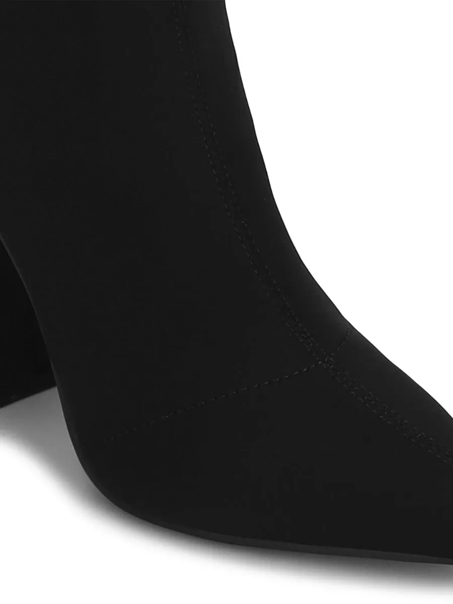 Black Lycra Sock Ankle Boots