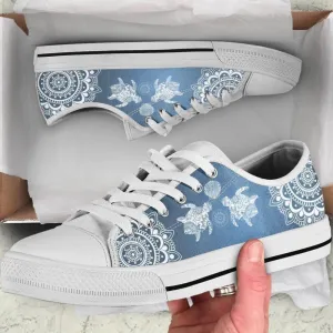 Blue Turtles Low Top Shoes Sneaker, Animal Print Canvas Shoes, Print On Canvas Shoes