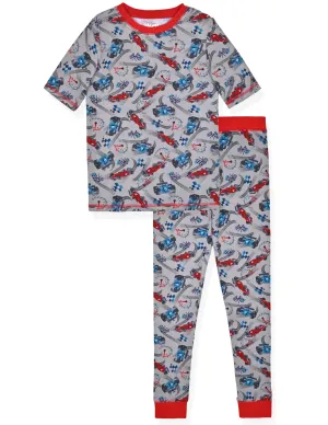 Boys 2- Piece Super Soft Jersey Snug Fit Pajama Set- Racer.