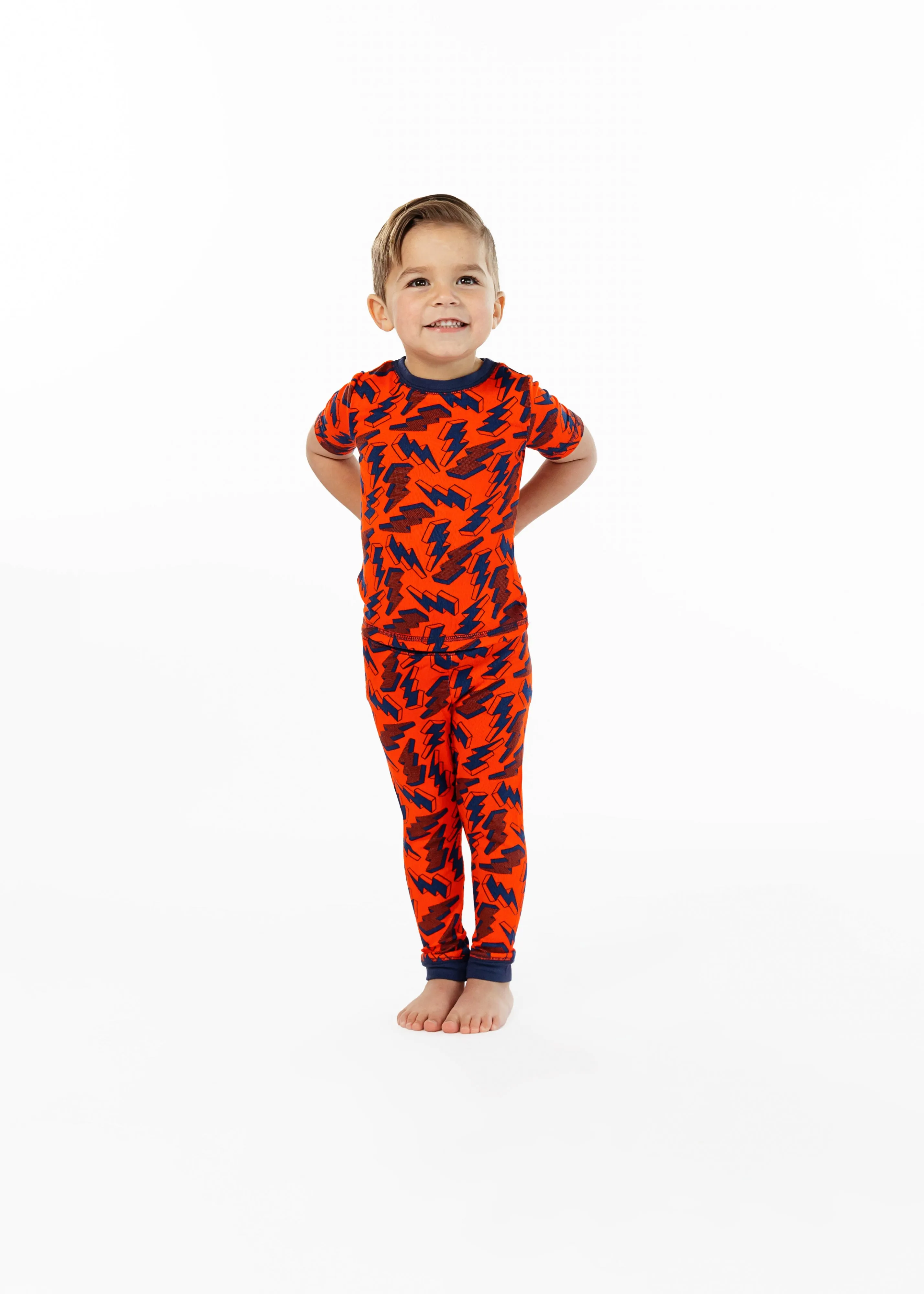 Boys Lightning Bolt Super Soft Snug Fit 2-Piece Pajama Sleep Set